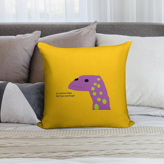 Motivational Lizard Soft Reinforced Edging Throw Pillow
