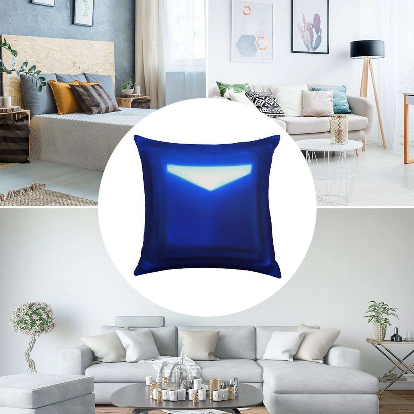 Beat Saber Blue Block Throw Pillow Cover Linen Throw Pillow Cover