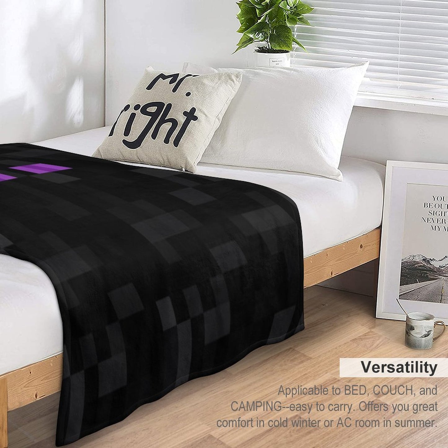 Enderman Pattern Throw Blanket