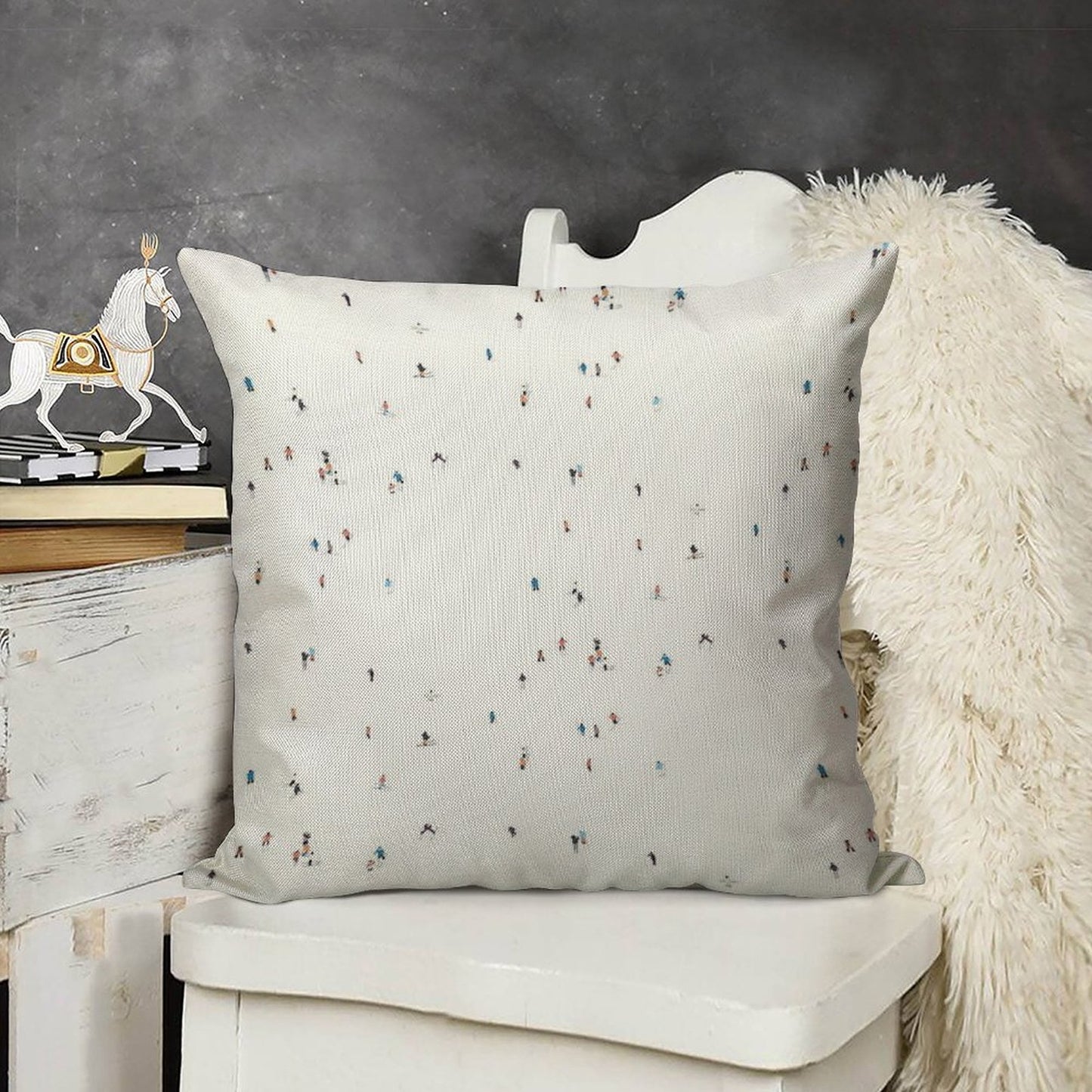 Ski Slopes Linen Throw Pillow Cover
