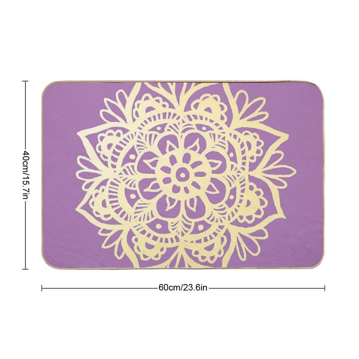 Purple And Gold Mandala Bath Mat
