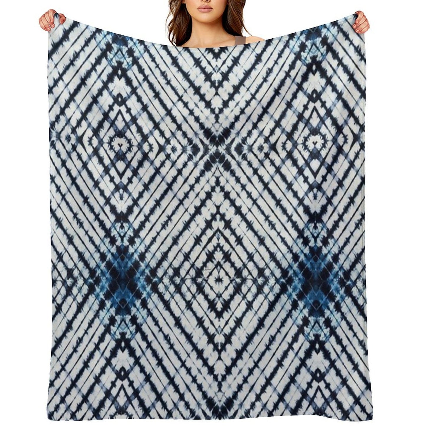 Diamonds Indigo Throw Blanket