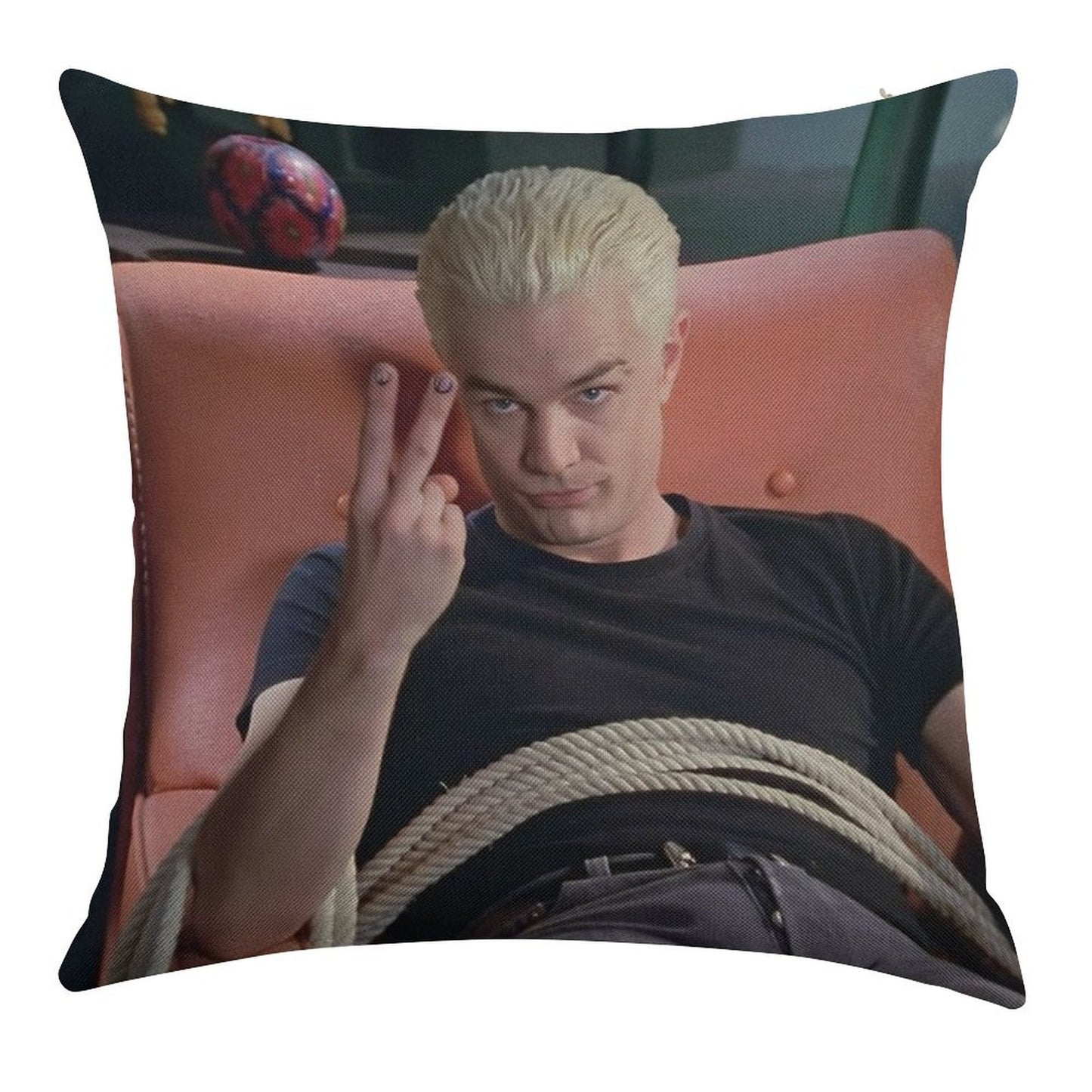 Spike Peace Sign Buffy The Vampire Slayer Linen Throw Pillow Cover