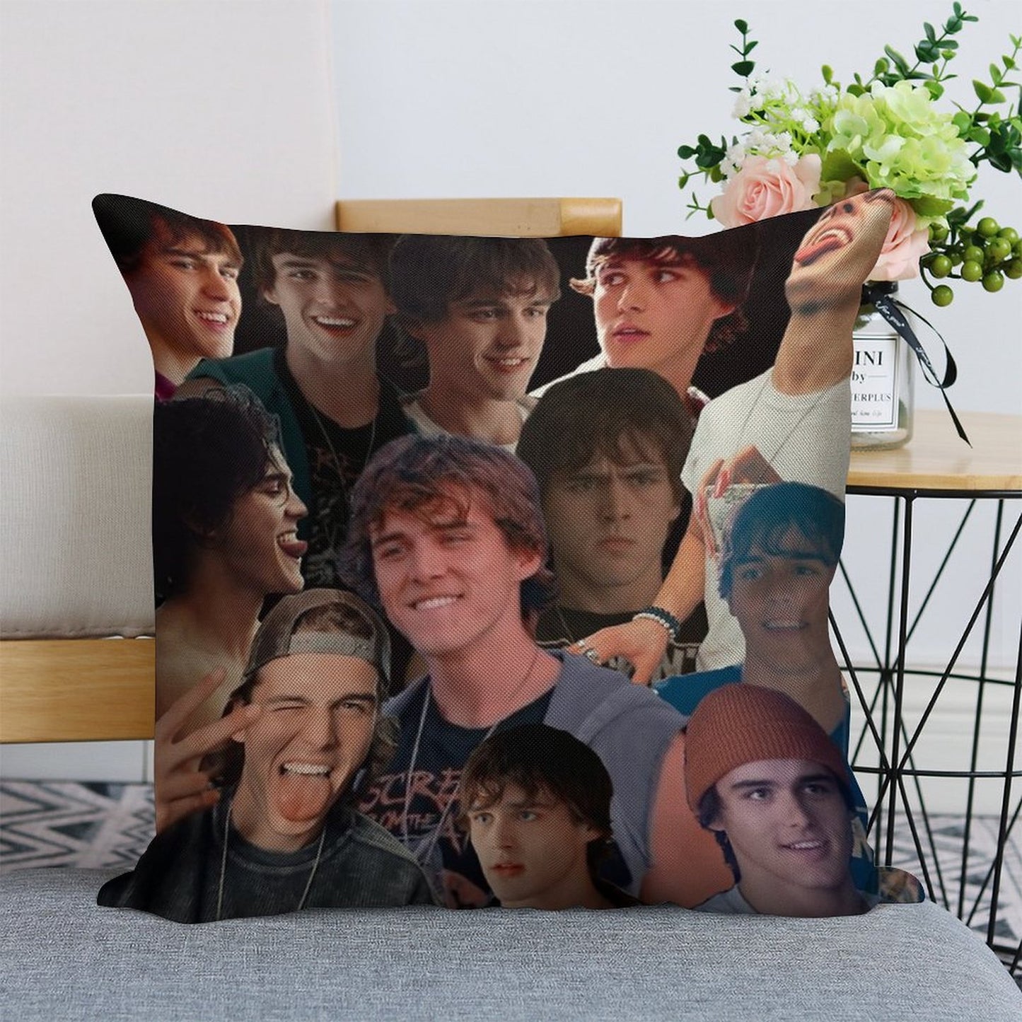 Charlie Gillespie Collage Linen Throw Pillow Cover