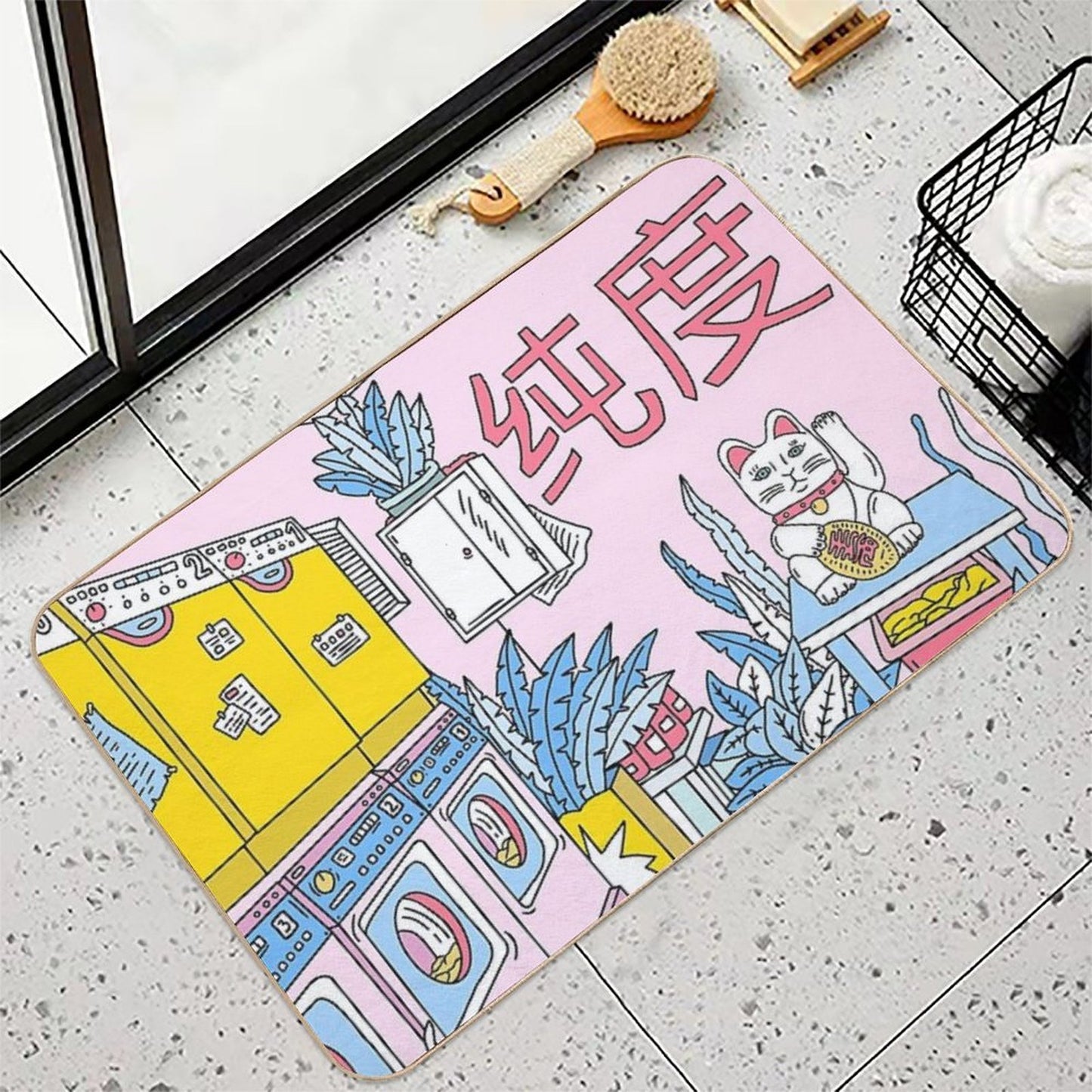 MANEKI WASH BLUE Multi-Purpose Bath Mat