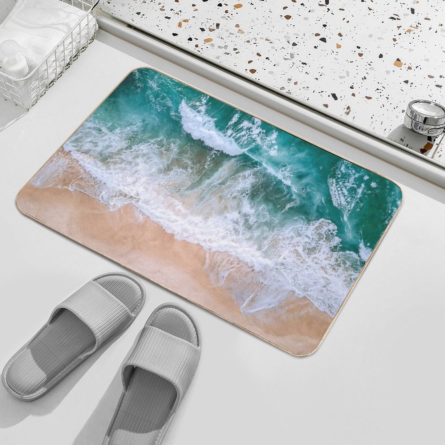 Blue Ocean Waves Australia Bath Mat
