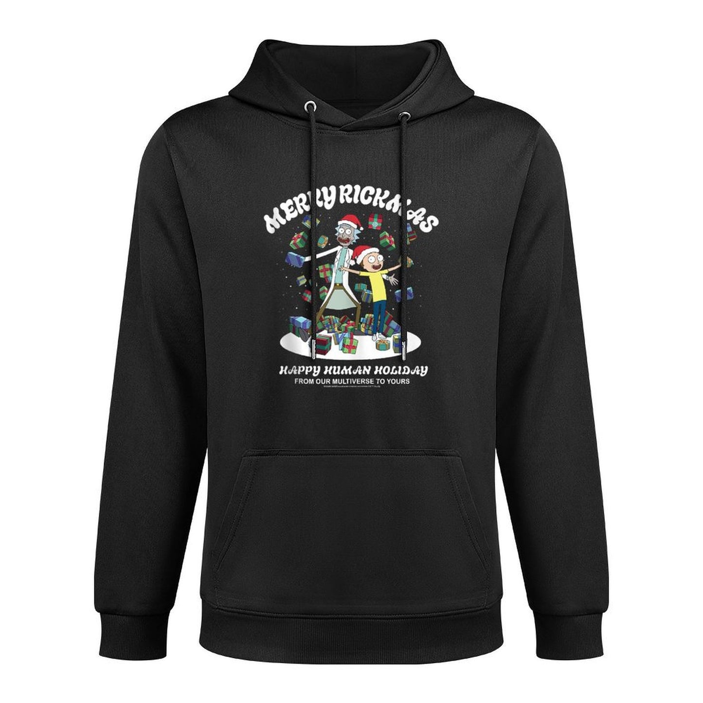 Rick And Morty Christmas Merry Rickmas Dark Shrink-Resistant Hoodie