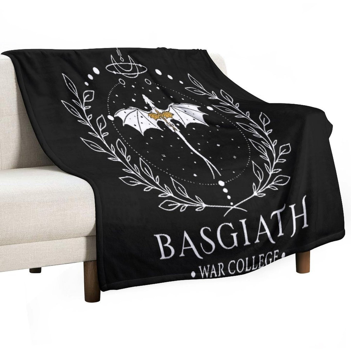 Fourth Wing Basgiath Two Sided Romantasy Dragons Yarros T-Shirt Throw Blanket