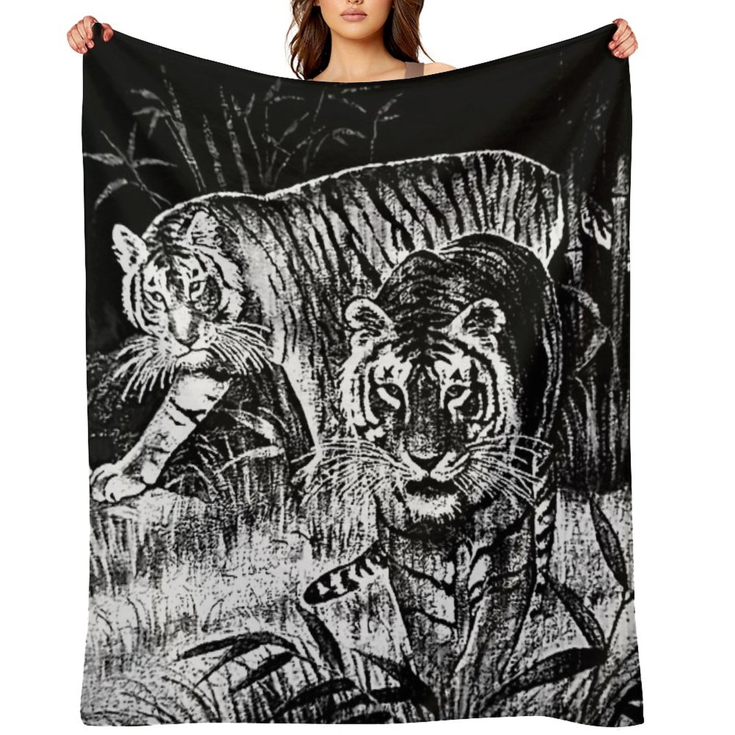 Cobija Del Tigre Mexican Blanket Tiger Meme Throw Blanket