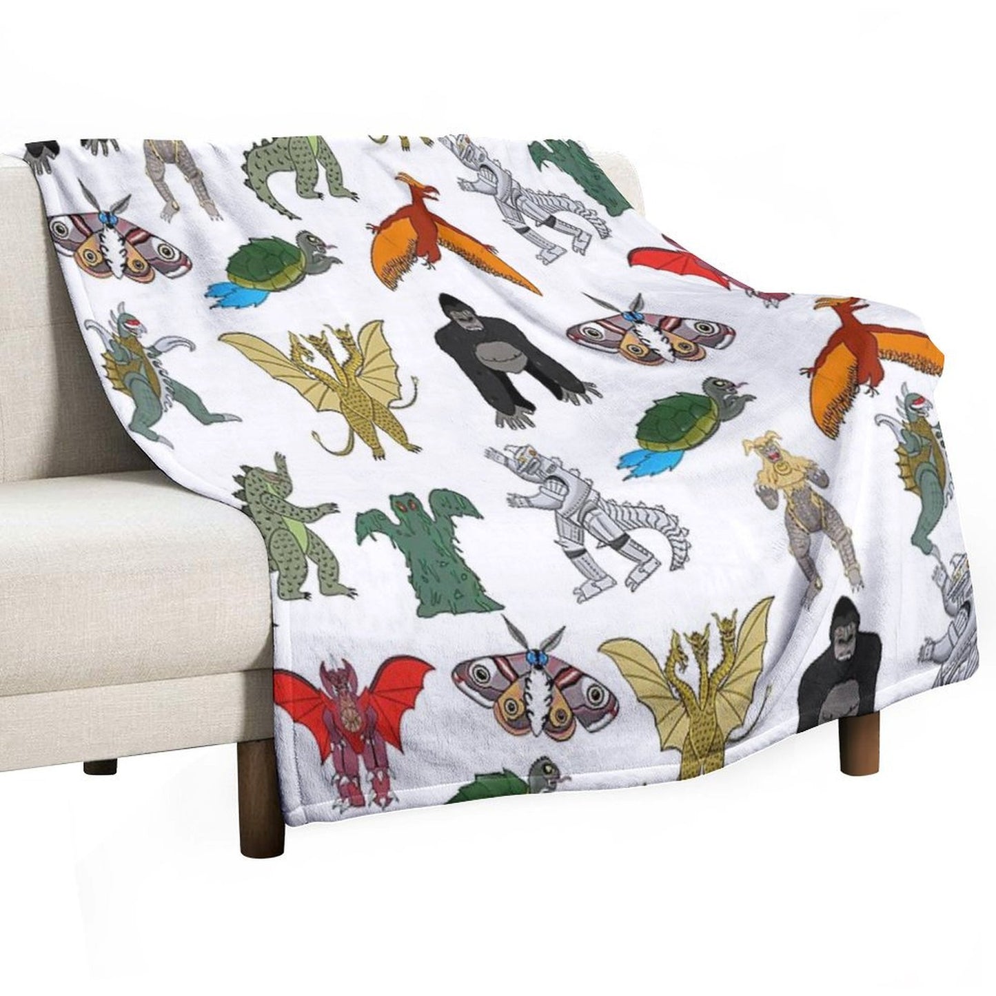 Colorful Kaiju Throw Blanket