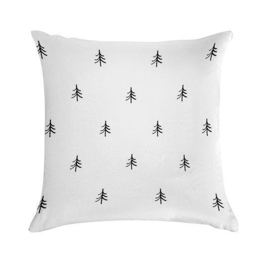 Minimalist Christmas Tree Black & White Pattern Soft Multiple Sizes Throw Pillow