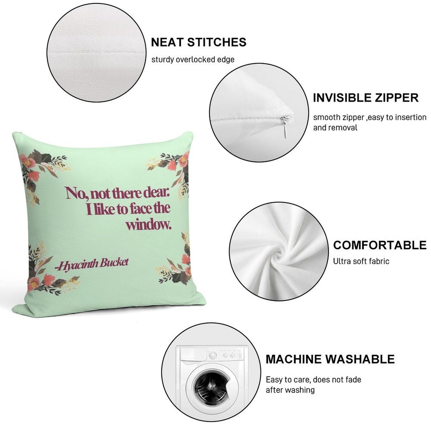 Hyacinth Bucket Quotes Soft Easy Maintenance Throw Pillow