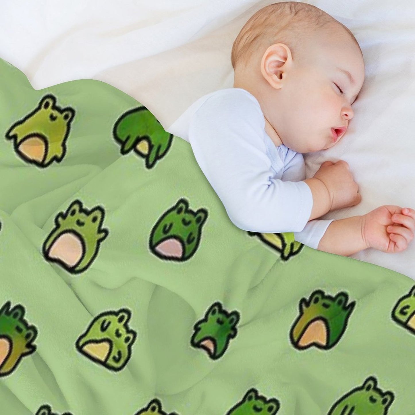 Frogs Doodle Throw Blanket