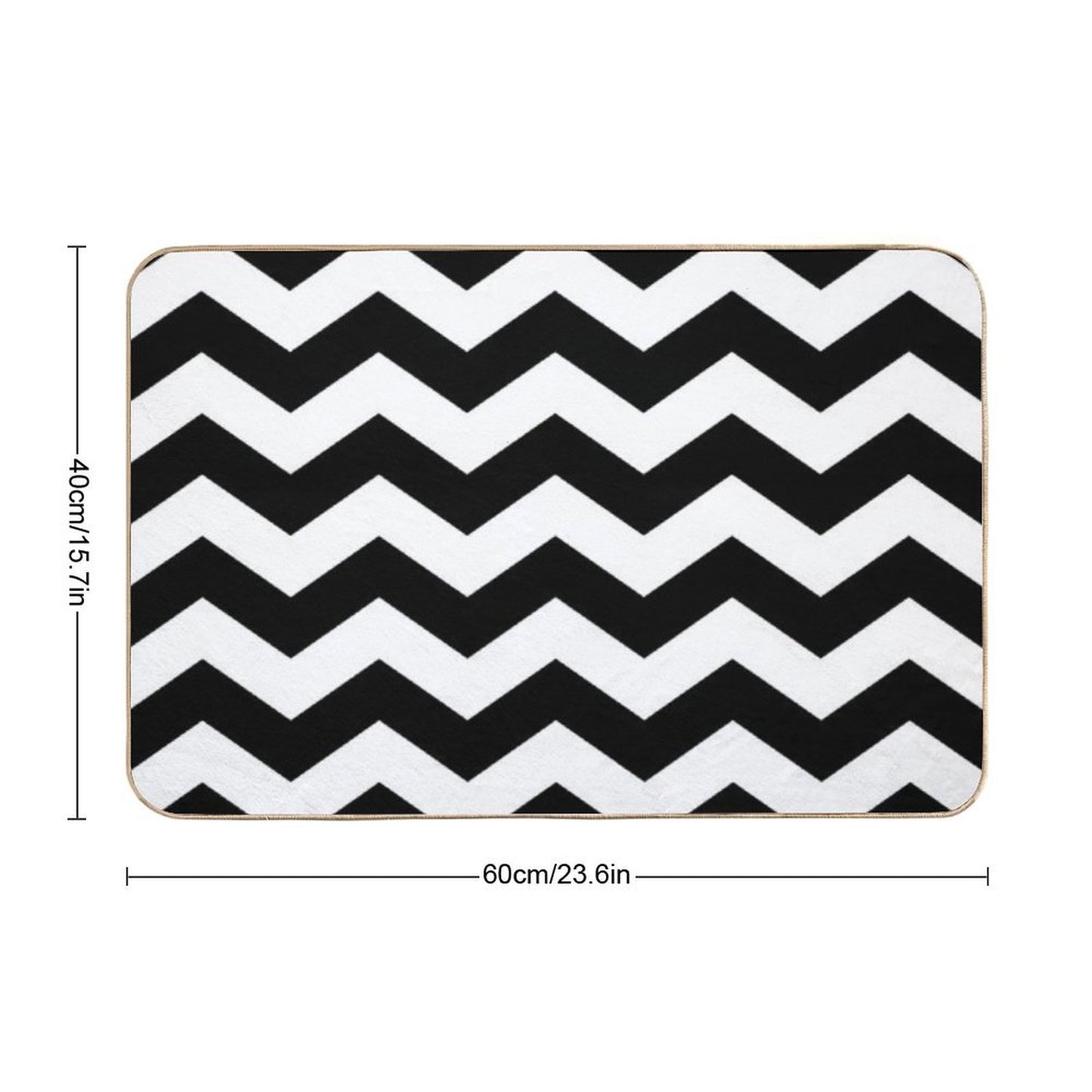 Black And White Zigzag Chevron Bath Mat