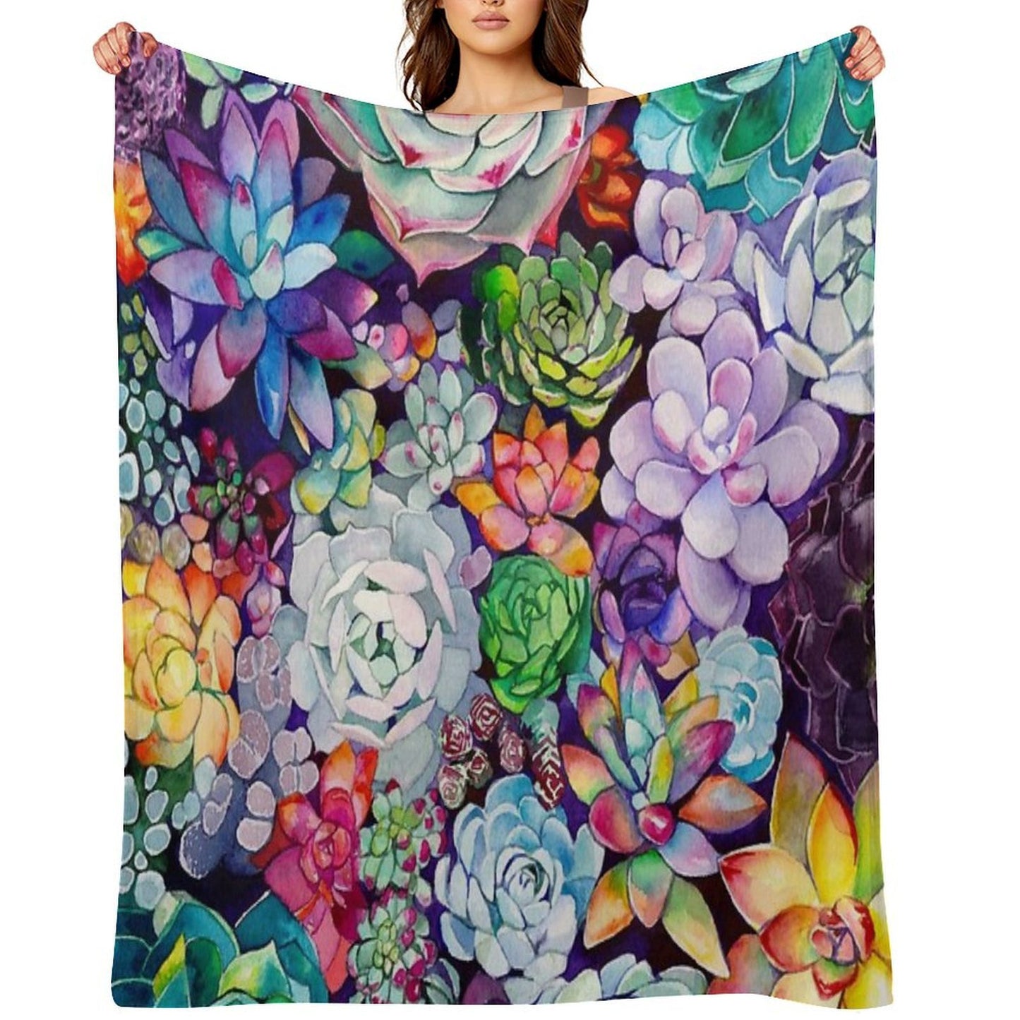 Succulent Garden Throw Blanket