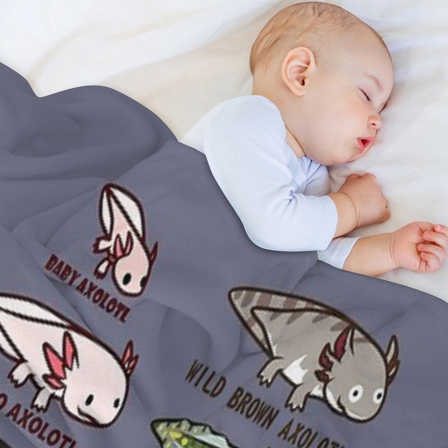 Axolotl Morphs And Colors Throw Blanket