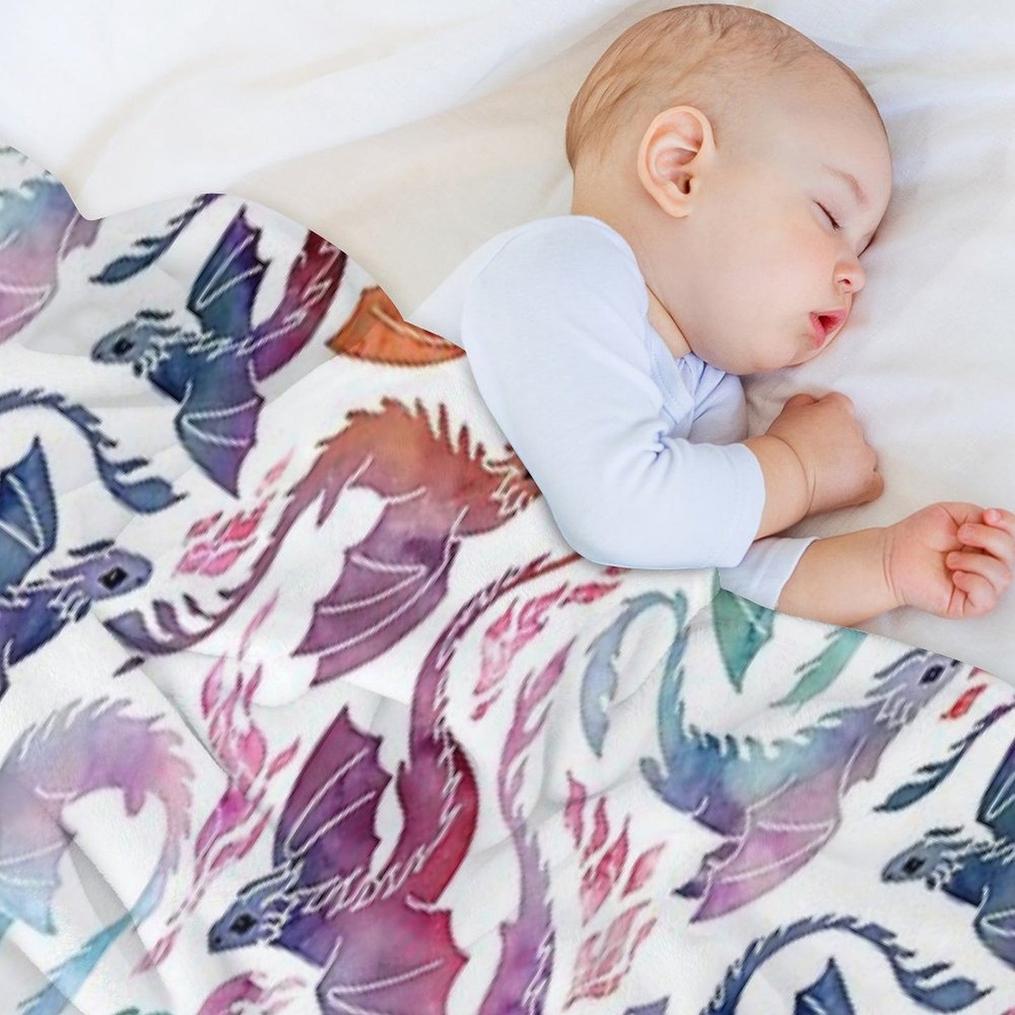 Dragon Fire Rainbow Throw Blanket