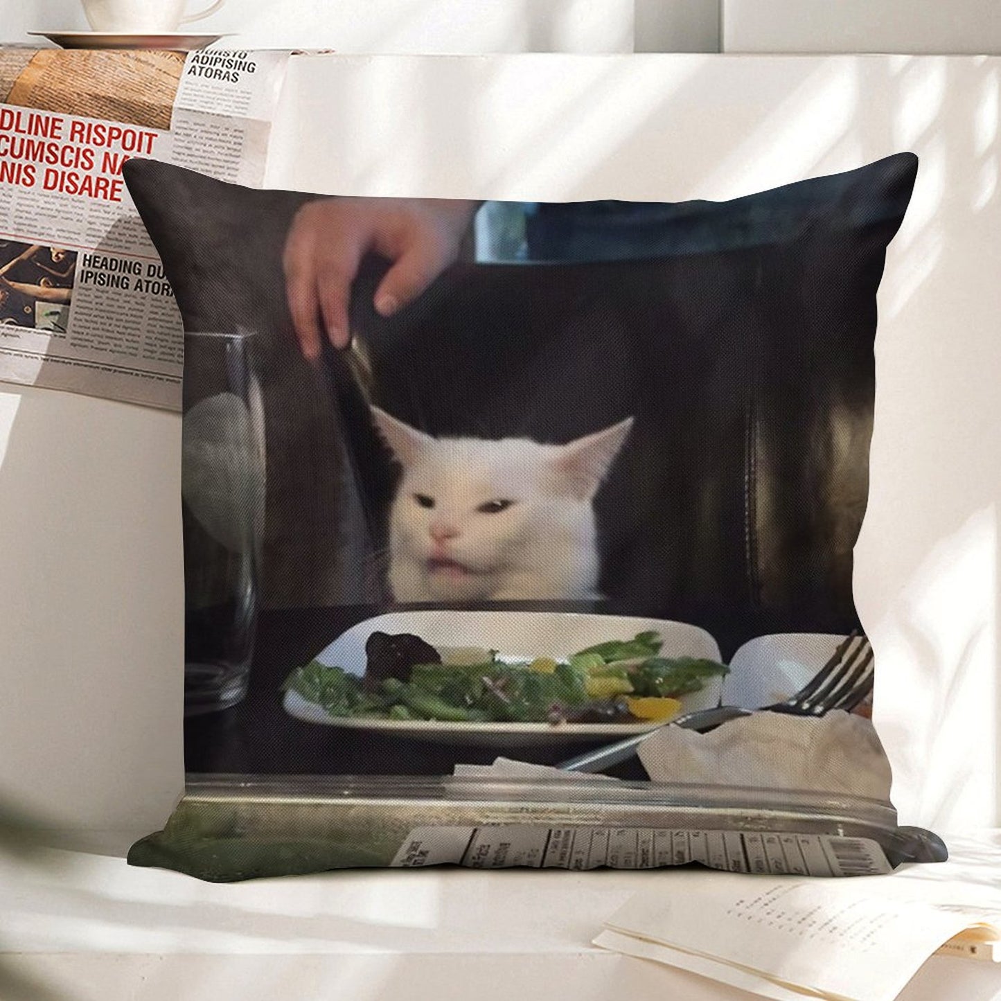 It Cat Linen Throw Pillow Cover