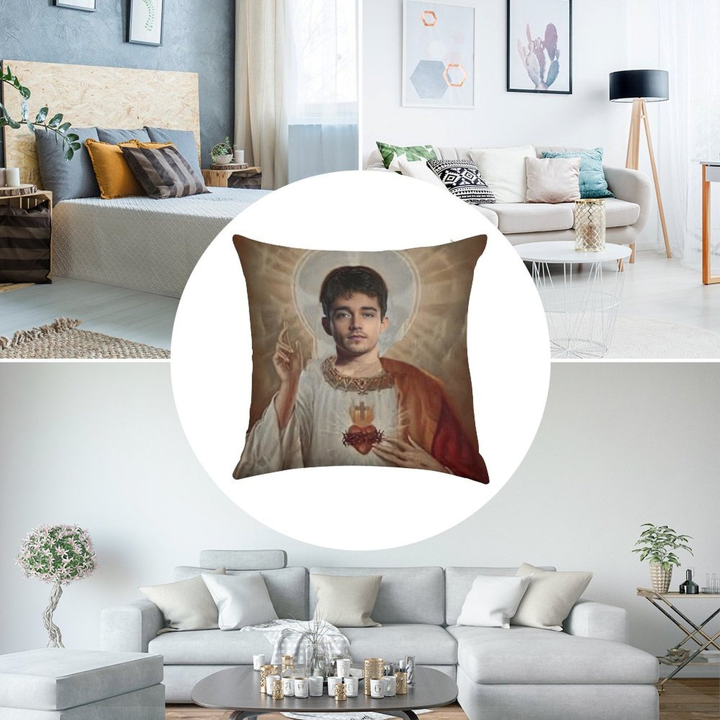 Charles Leclerc Linen Throw Pillow Cover
