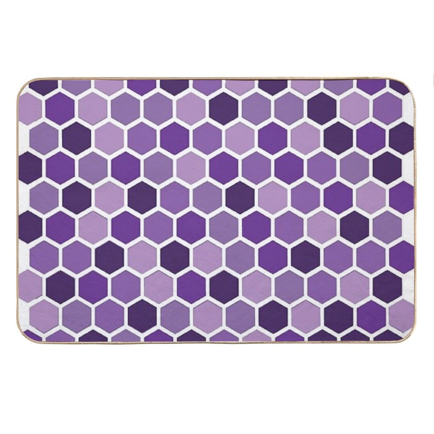 Shades Of Purple Hexagonal Pattern Bath Mat