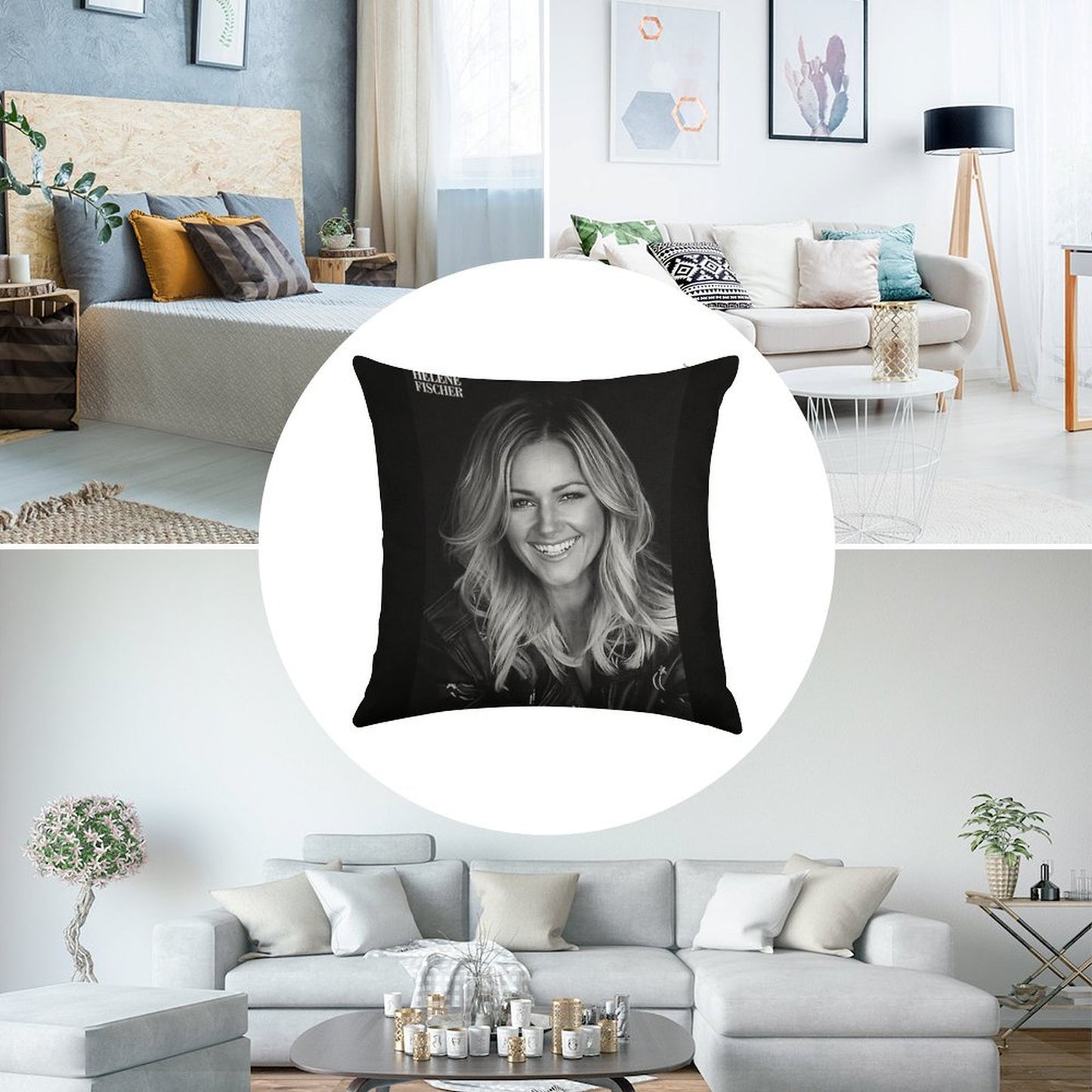 Helene Fischer Linen Throw Pillow Cover