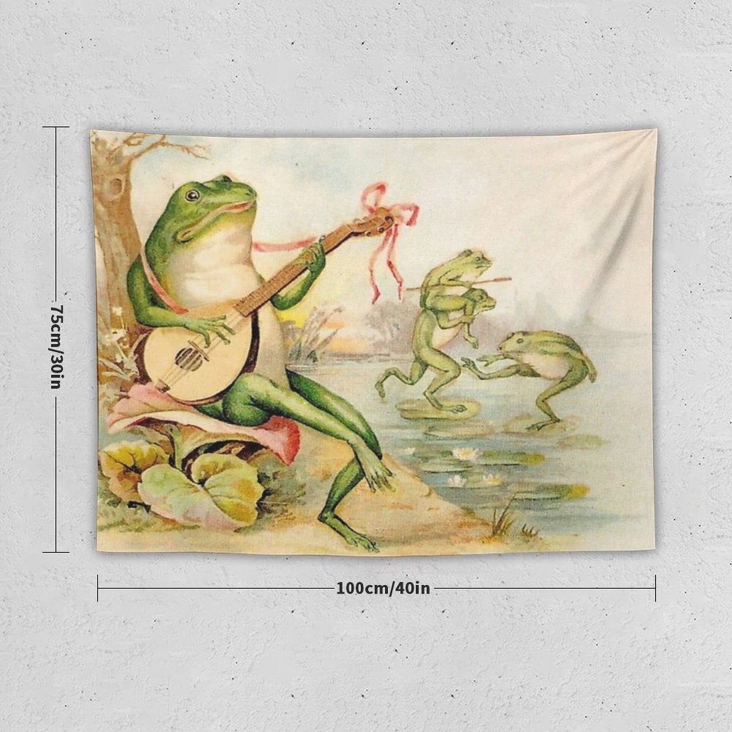 FROG STRUMMING Vintage Abstract Entertainment Print Tapestry