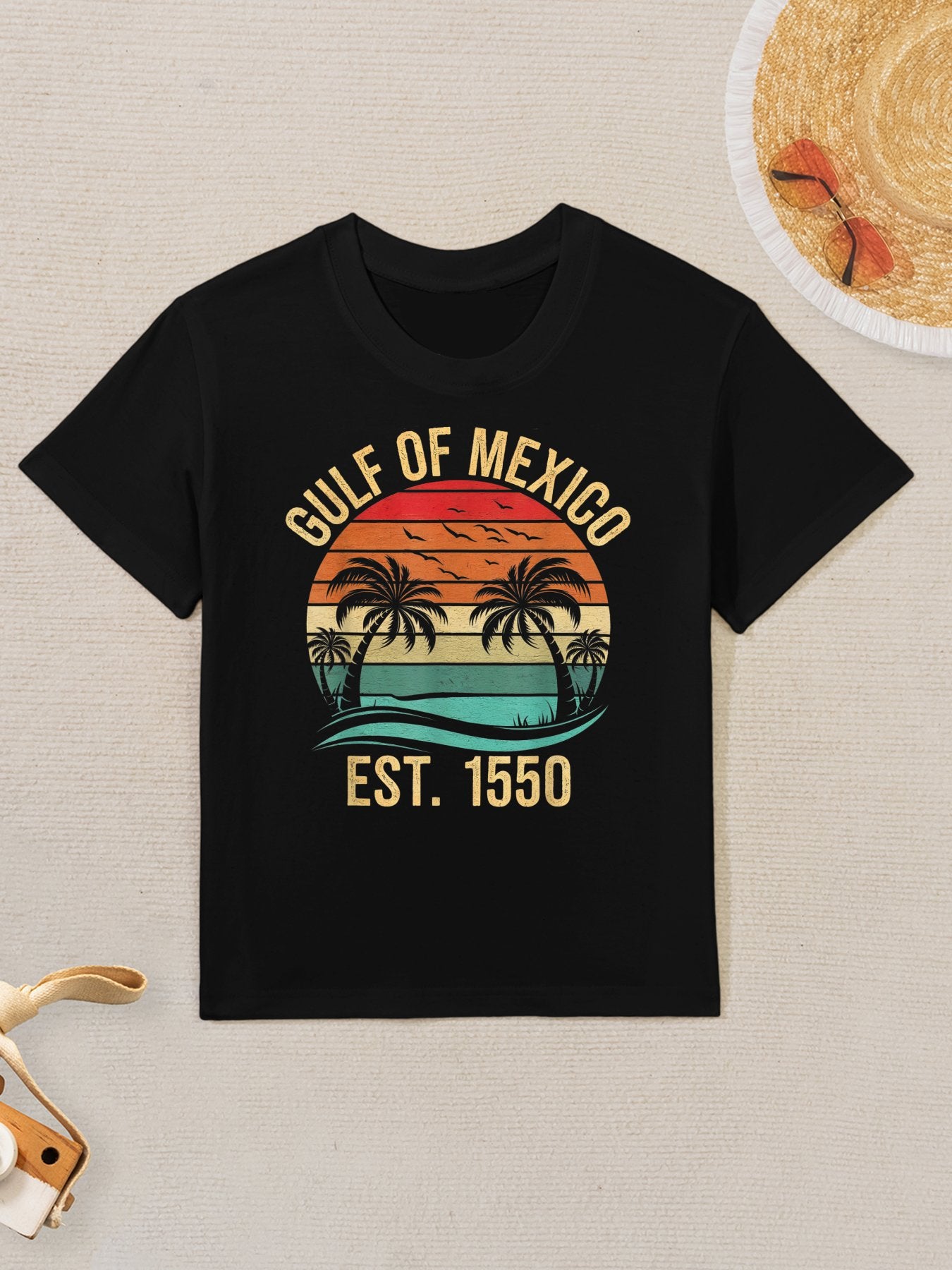 Gulf of Mexico Women Est 1550 Retro Vintage Beach Kids T-Shirt