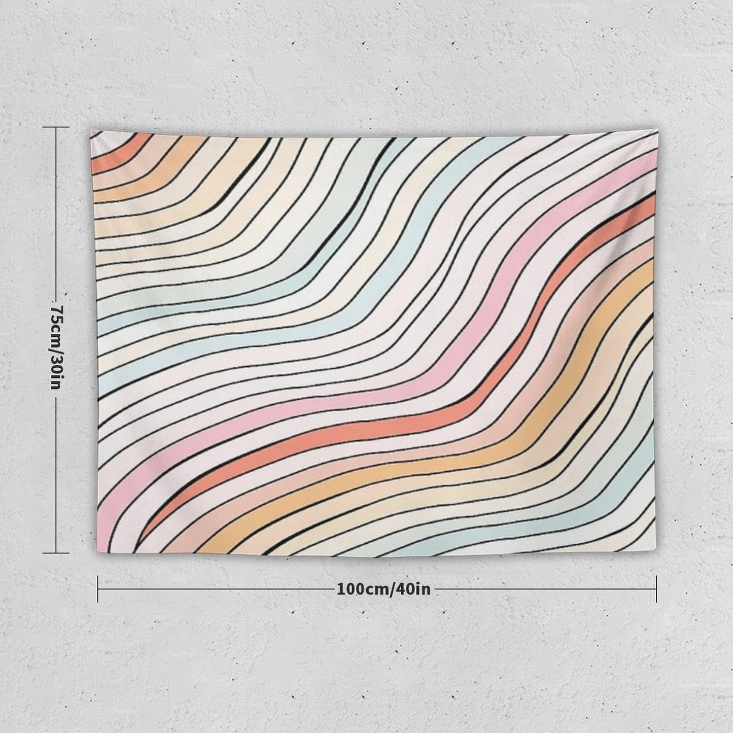 Wavy Summer Aesthetic Tapestry