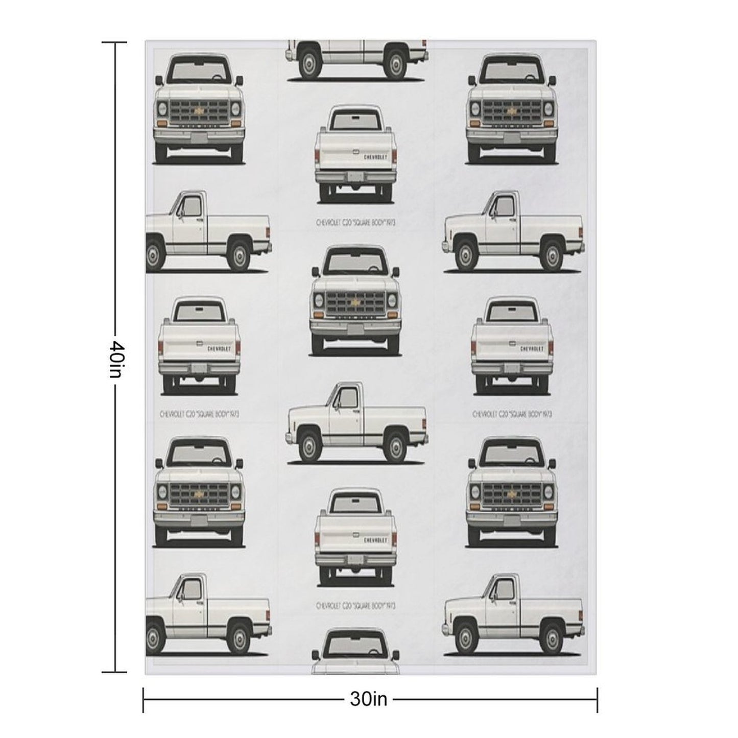 1973 C20 Square Body – Classic Chevy Pickup Triple-View Throw Blanket