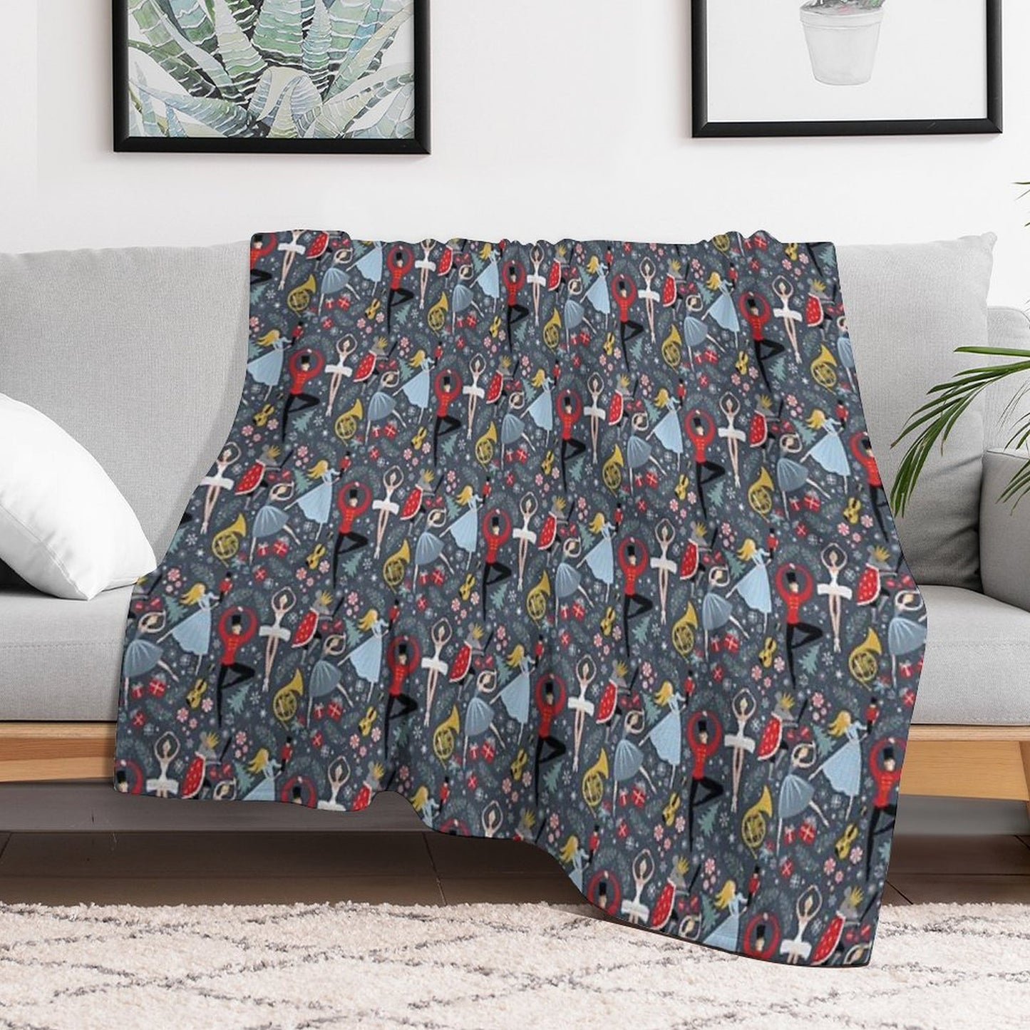 Clara's Nutcracker Ballet Repeat by Robin Pickens Throw Blanket