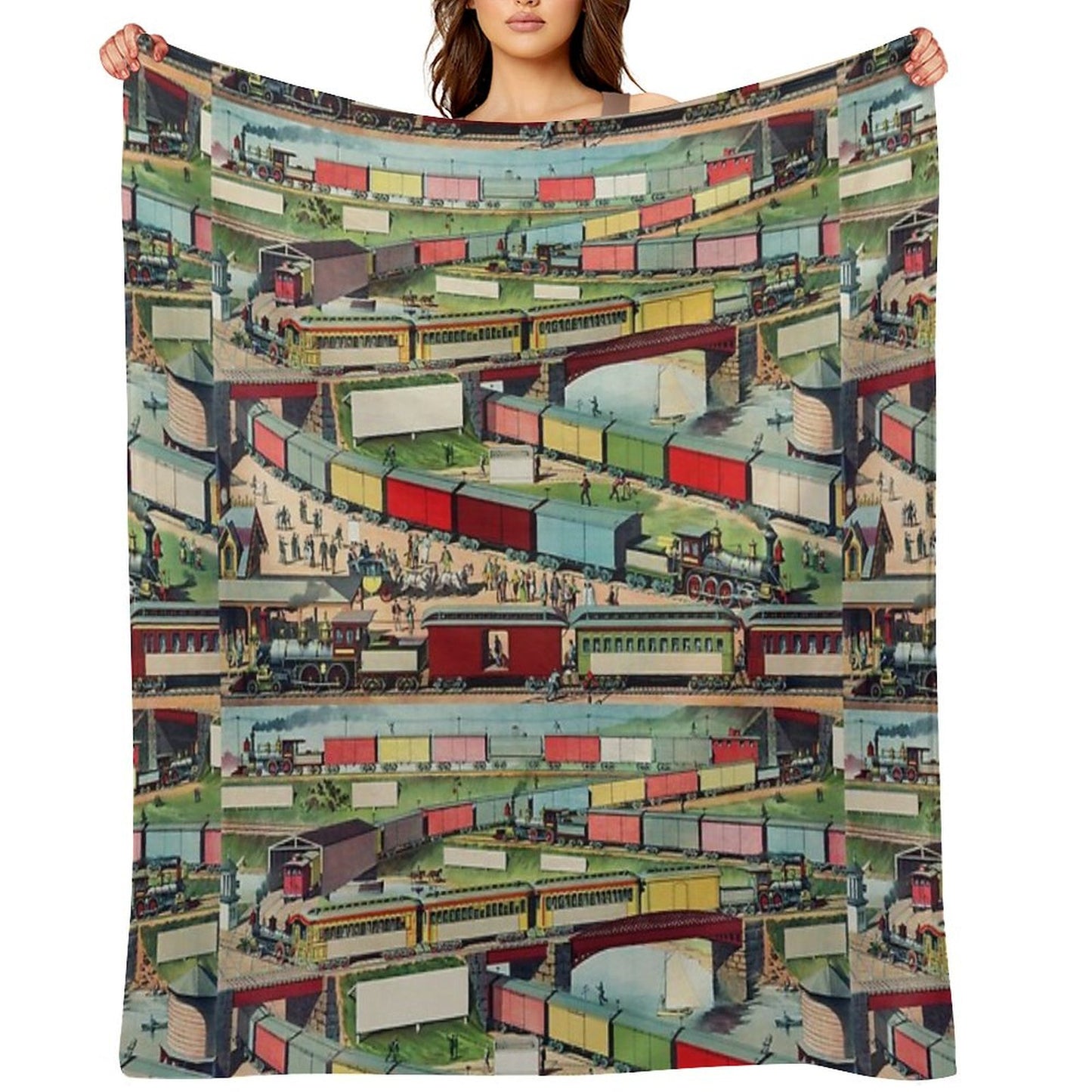 Antique Train Throw Blanket
