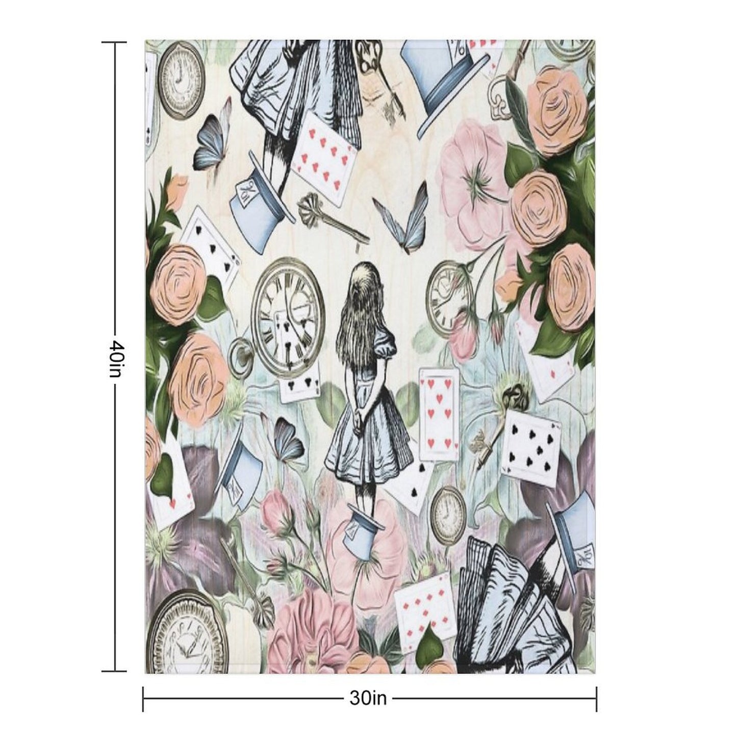 Alice In Wonderland Collage Throw Blanket