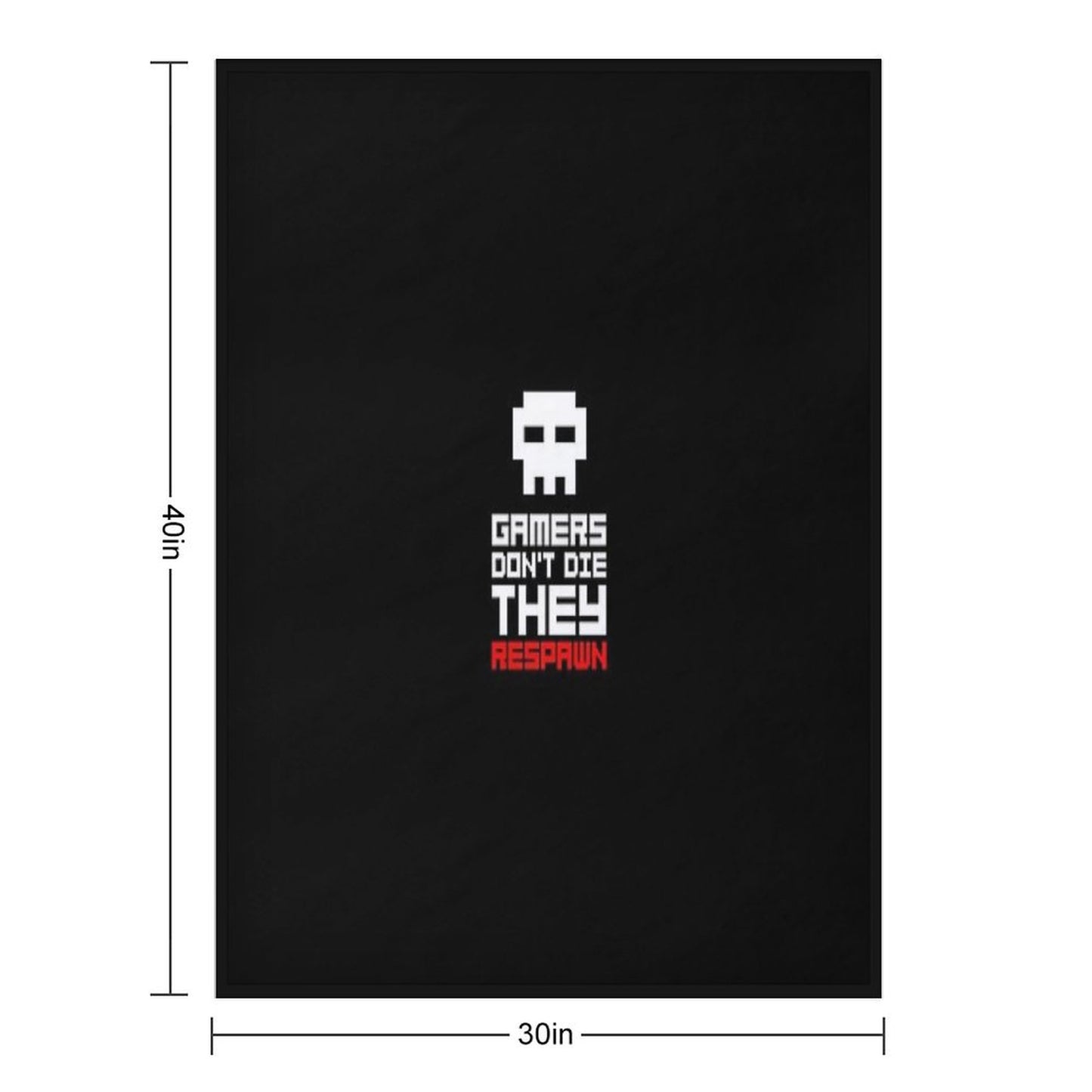Pixel Skull Gamers Don't Die Throw Blanket