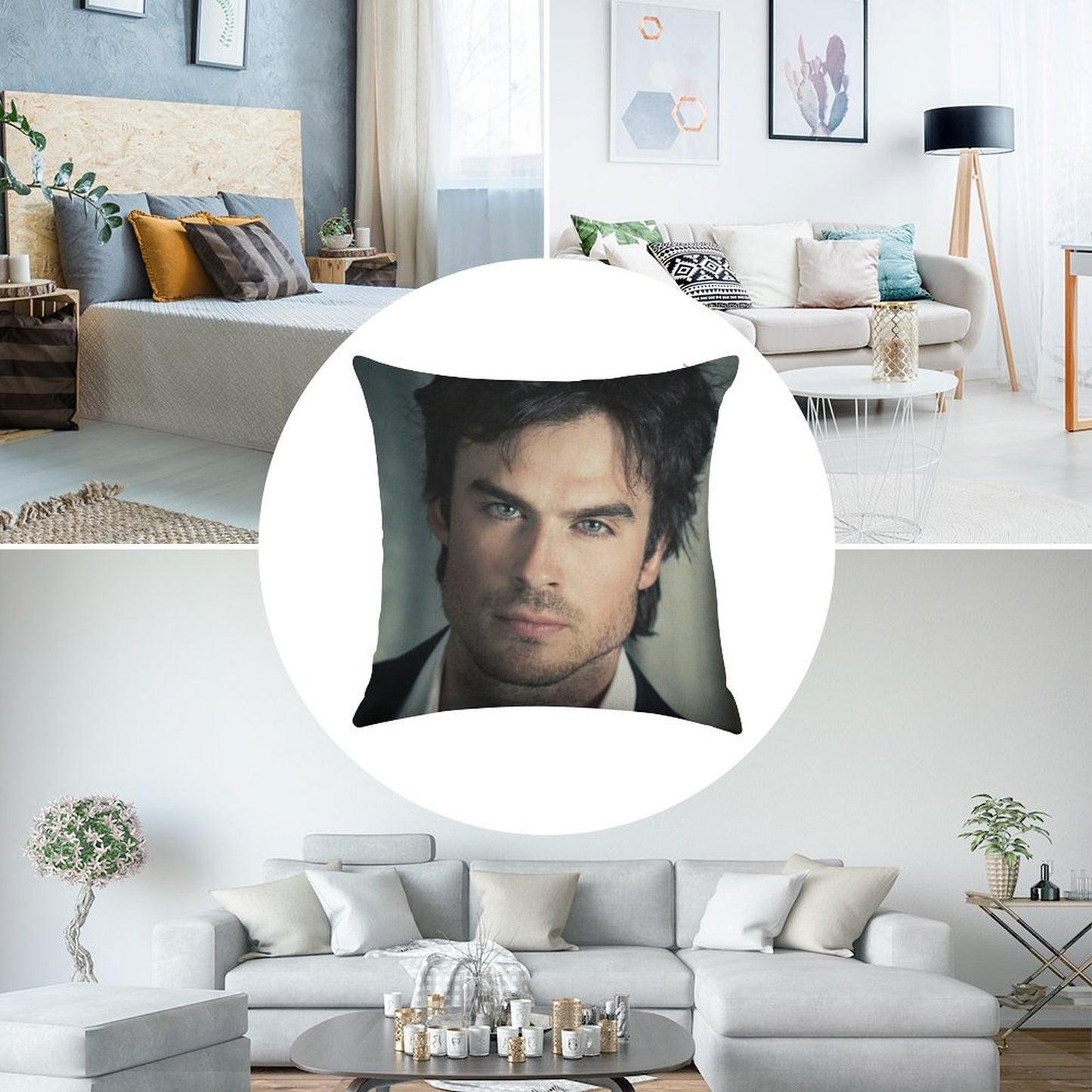 Ian Linen Throw Pillow Cover