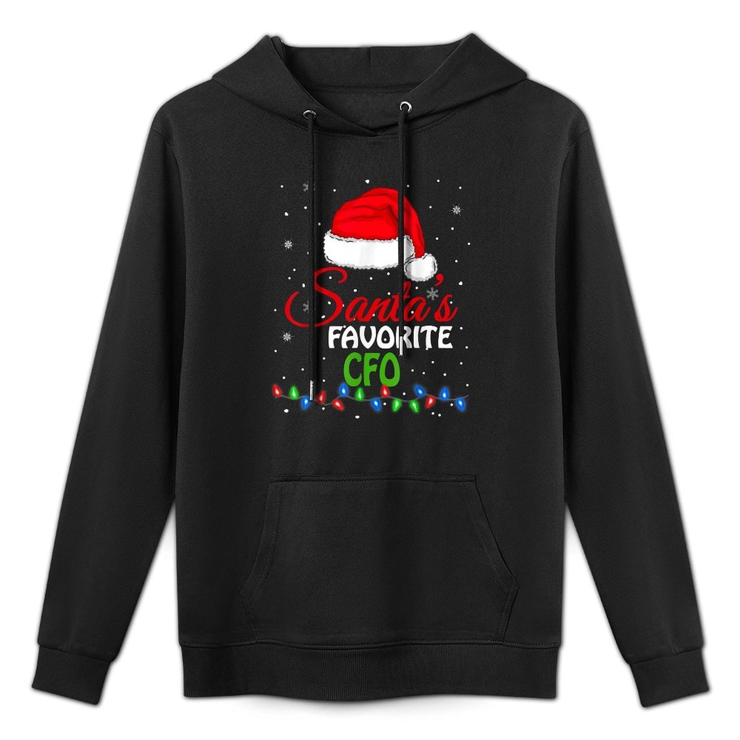 Santas Favorite CFO Santa Hat Lights. Funny Christmas Moisture-Wicking Hoodie