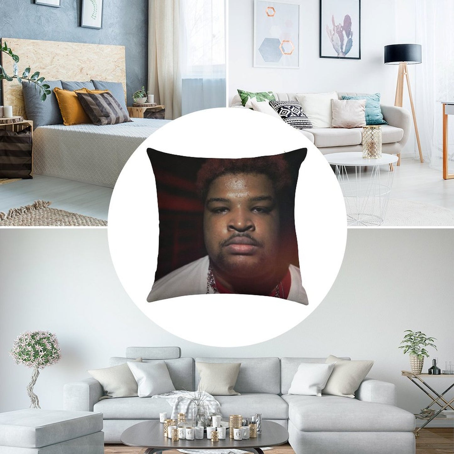Mario Judah Looking FIRE Linen Throw Pillow Cover