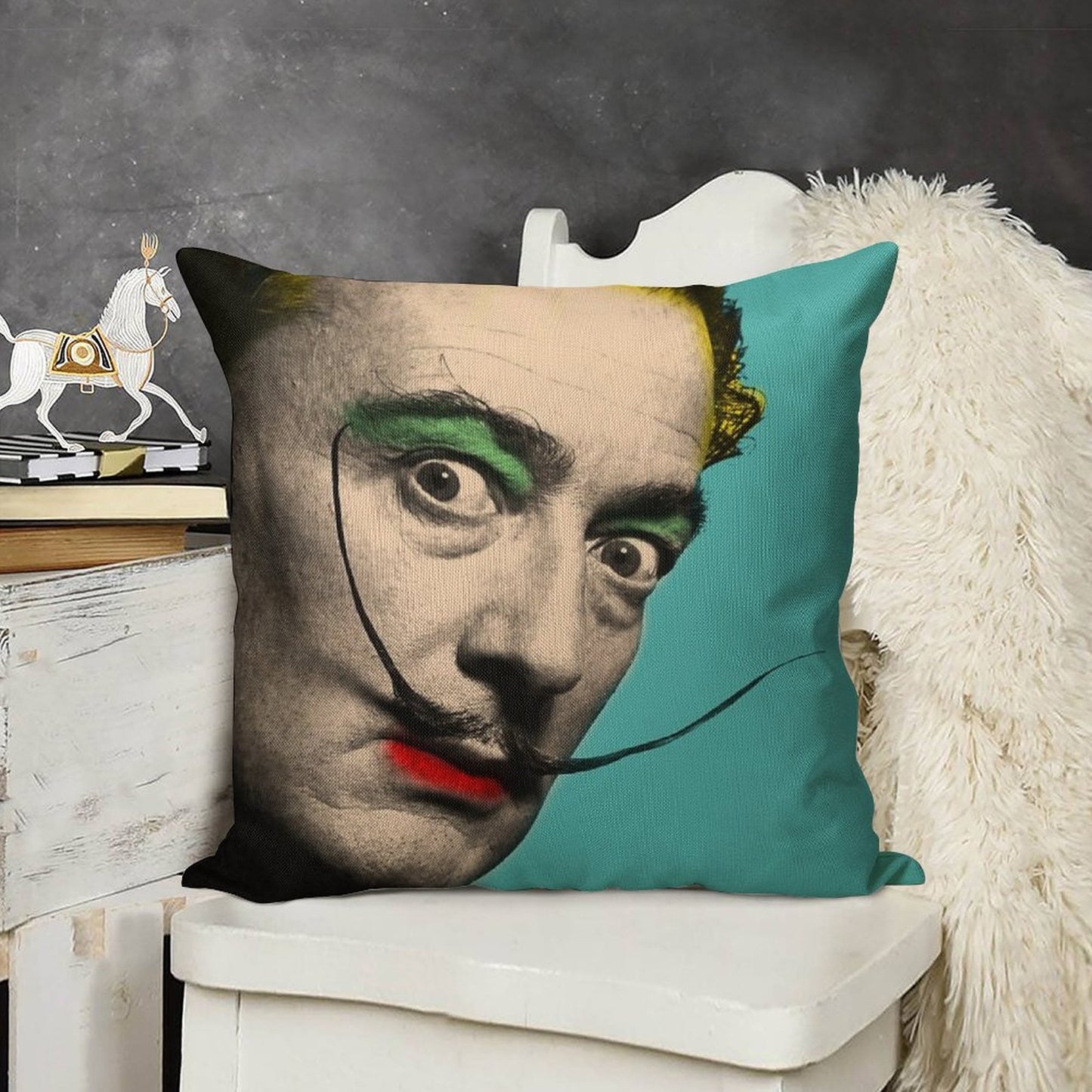 Salvador Dali Linen Throw Pillow Cover