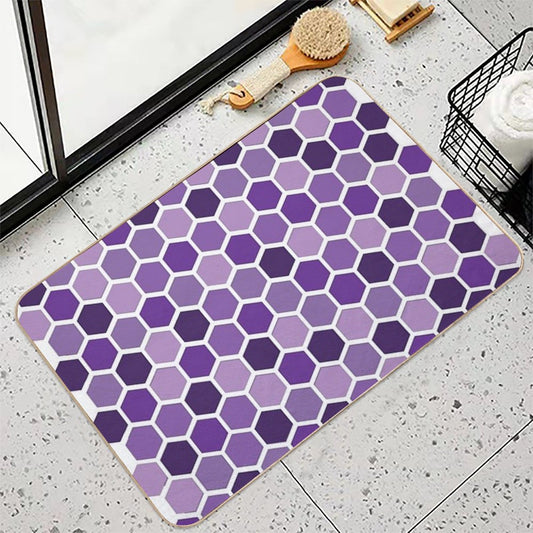 Shades Of Purple Hexagonal Pattern Bath Mat