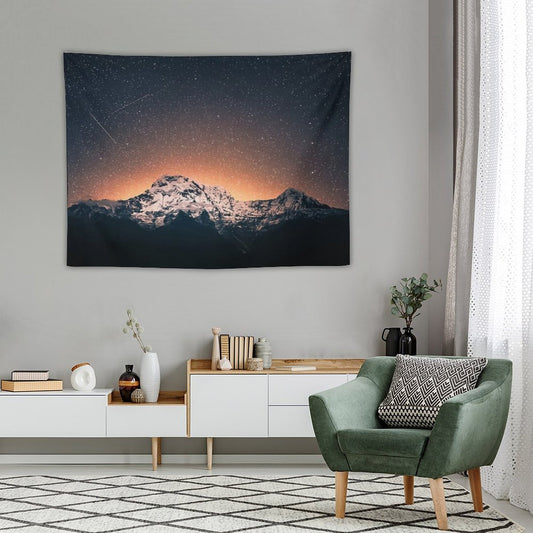 Star Mountain Milky Way Night Tapestry