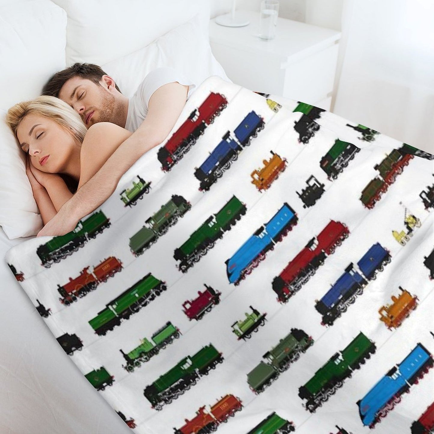 Iconic British Steam Trains Throw Blanket