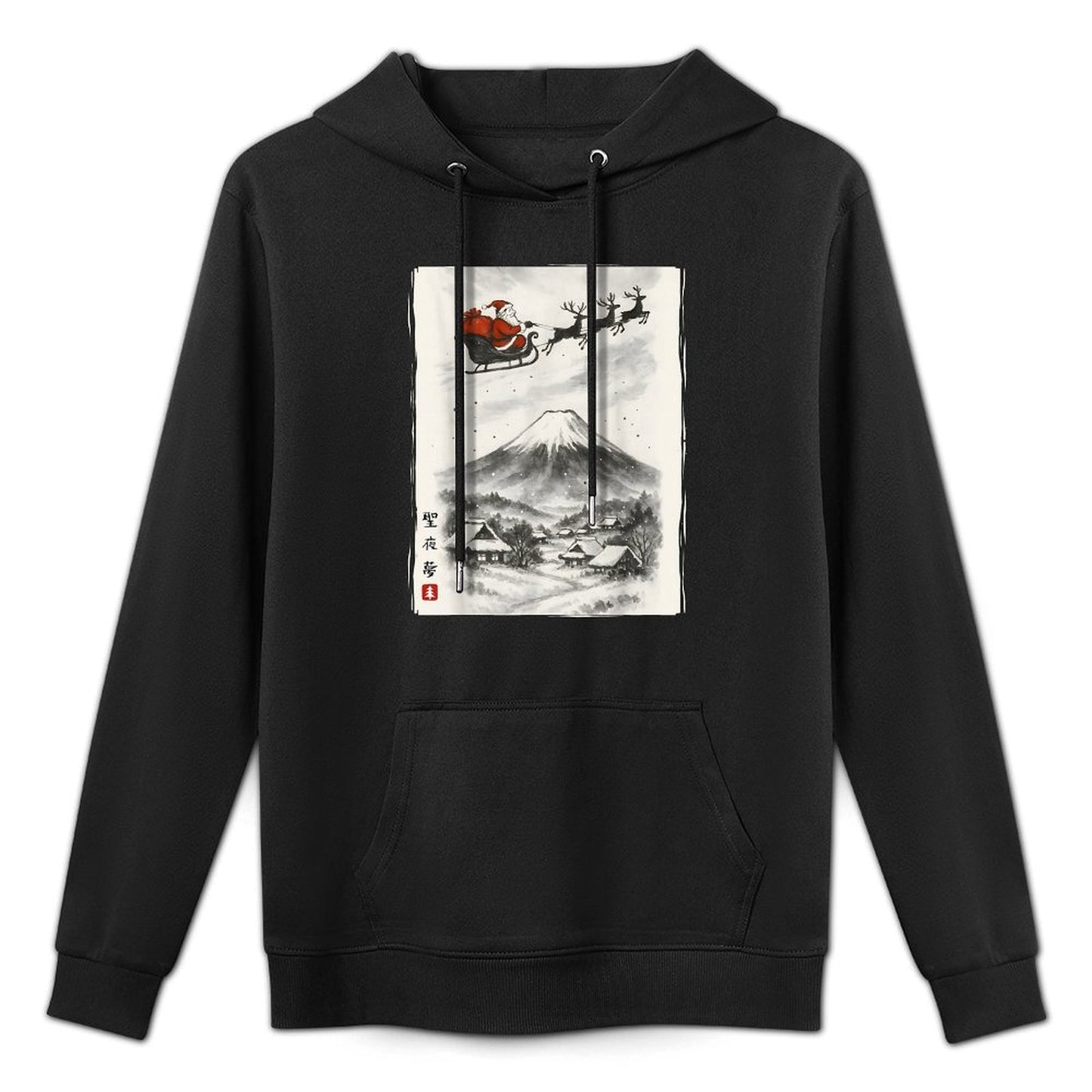 Santa Japanese Art Men Women Kids Funny Ugly Christmas Casual Wear Hoodie