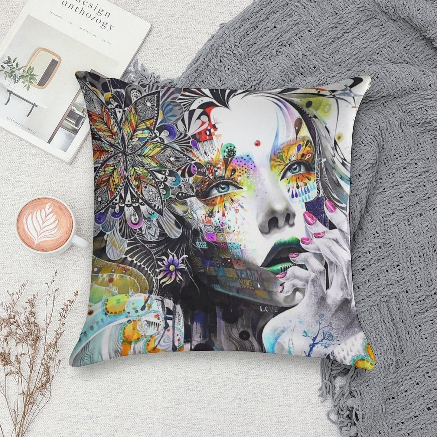Banksy Urban Princess Graffiti Oil Painting Soft Decorative Cover Throw Pillow