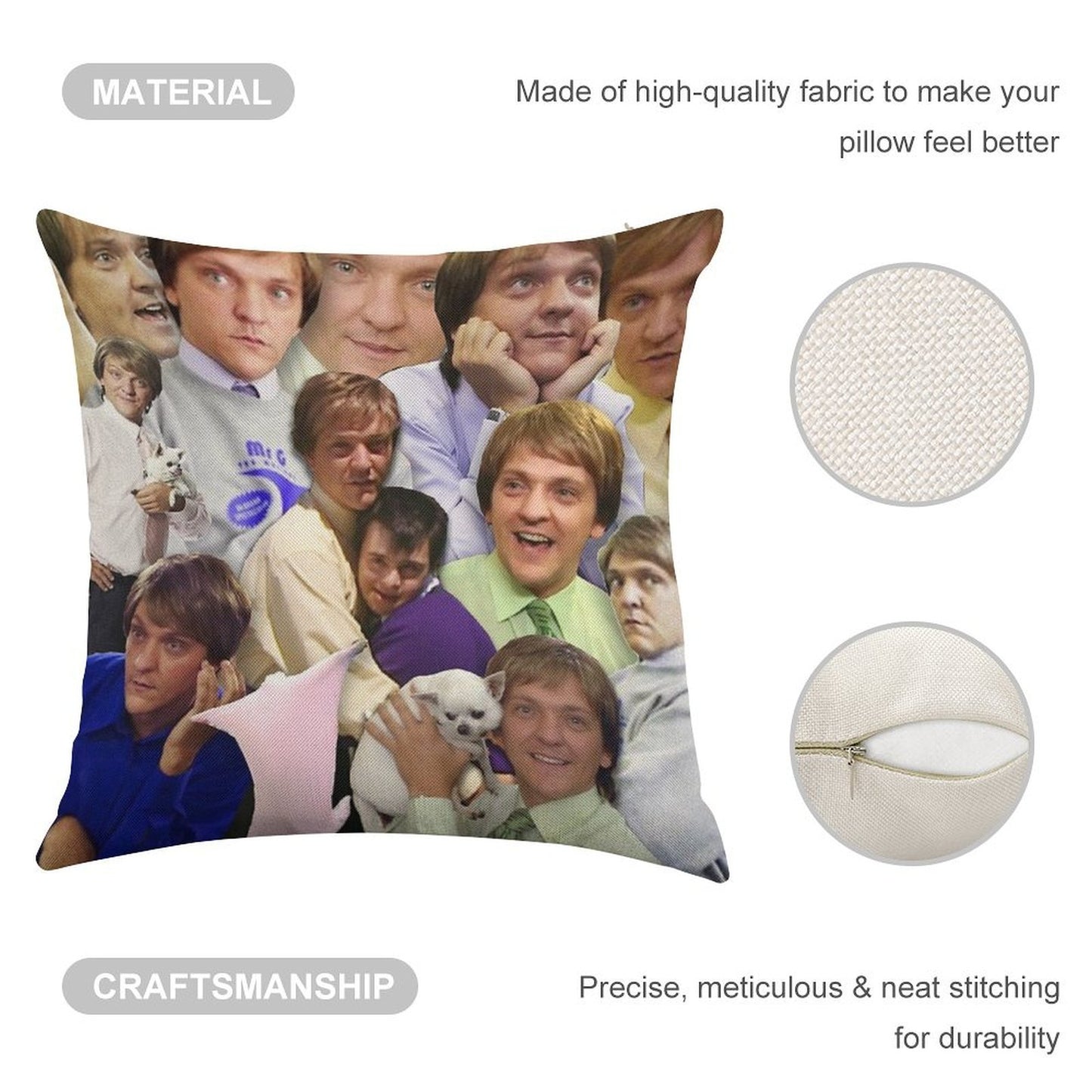 THE MANY MOODS OF MR G Linen Throw Pillow Cover