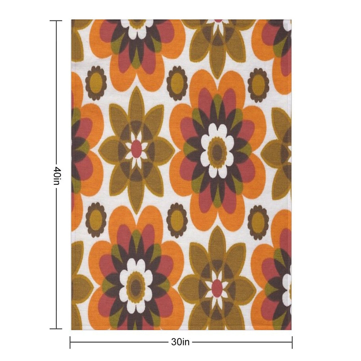 Hippie Chic Flowers Throw Blanket