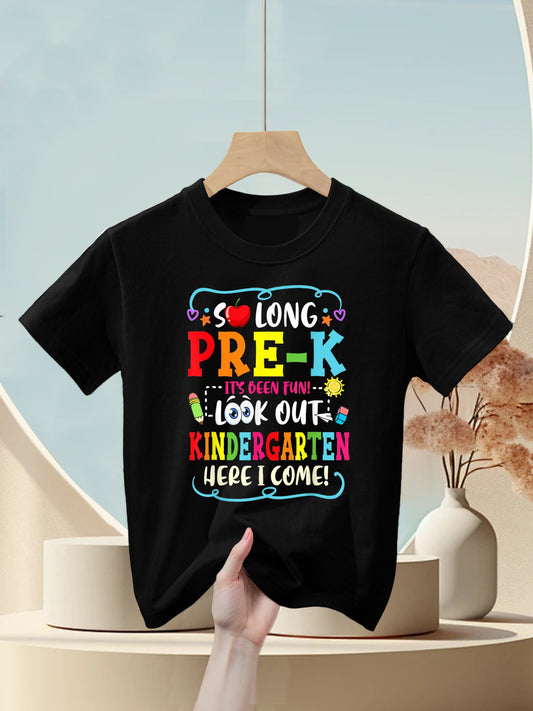 So Long Pre K Hello Kindergarten Graduation Funny Kids T-Shirt