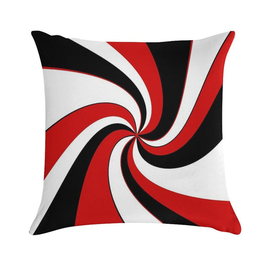 Red, Black And White Twist Design Soft Multiple Sizes Throw Pillow