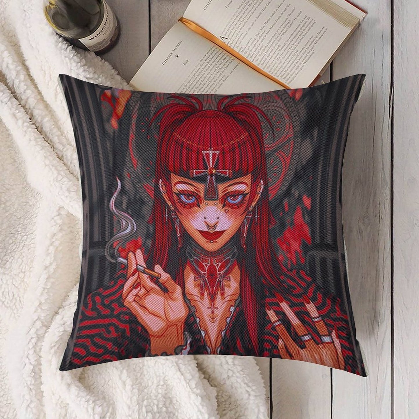 Darkness Linen Throw Pillow Cover