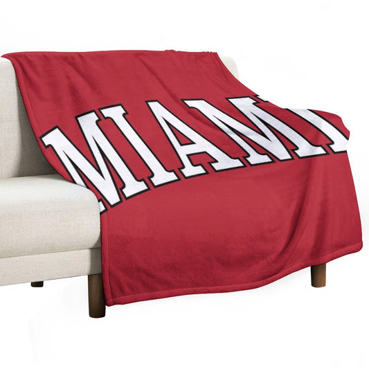 Miami U - Serif Font Curved Throw Blanket