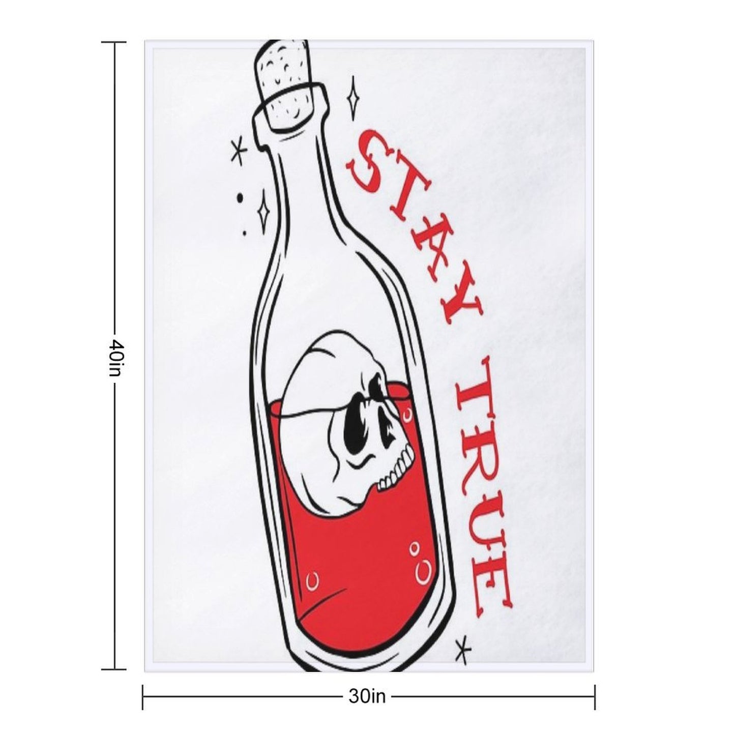 Stay True Skeleton in A Bottle Throw Blanket