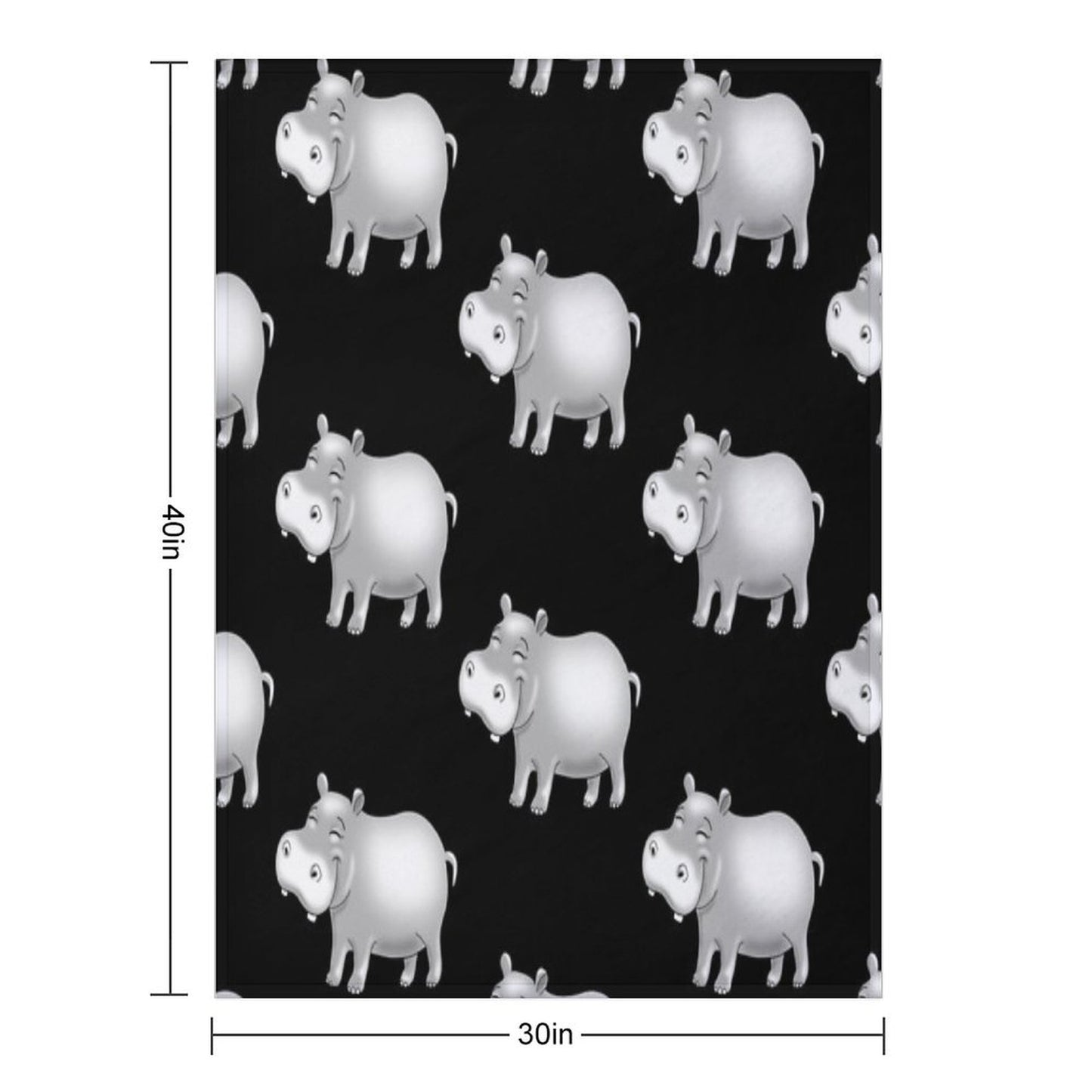 Hippo Cute Hippopotamus Throw Blanket